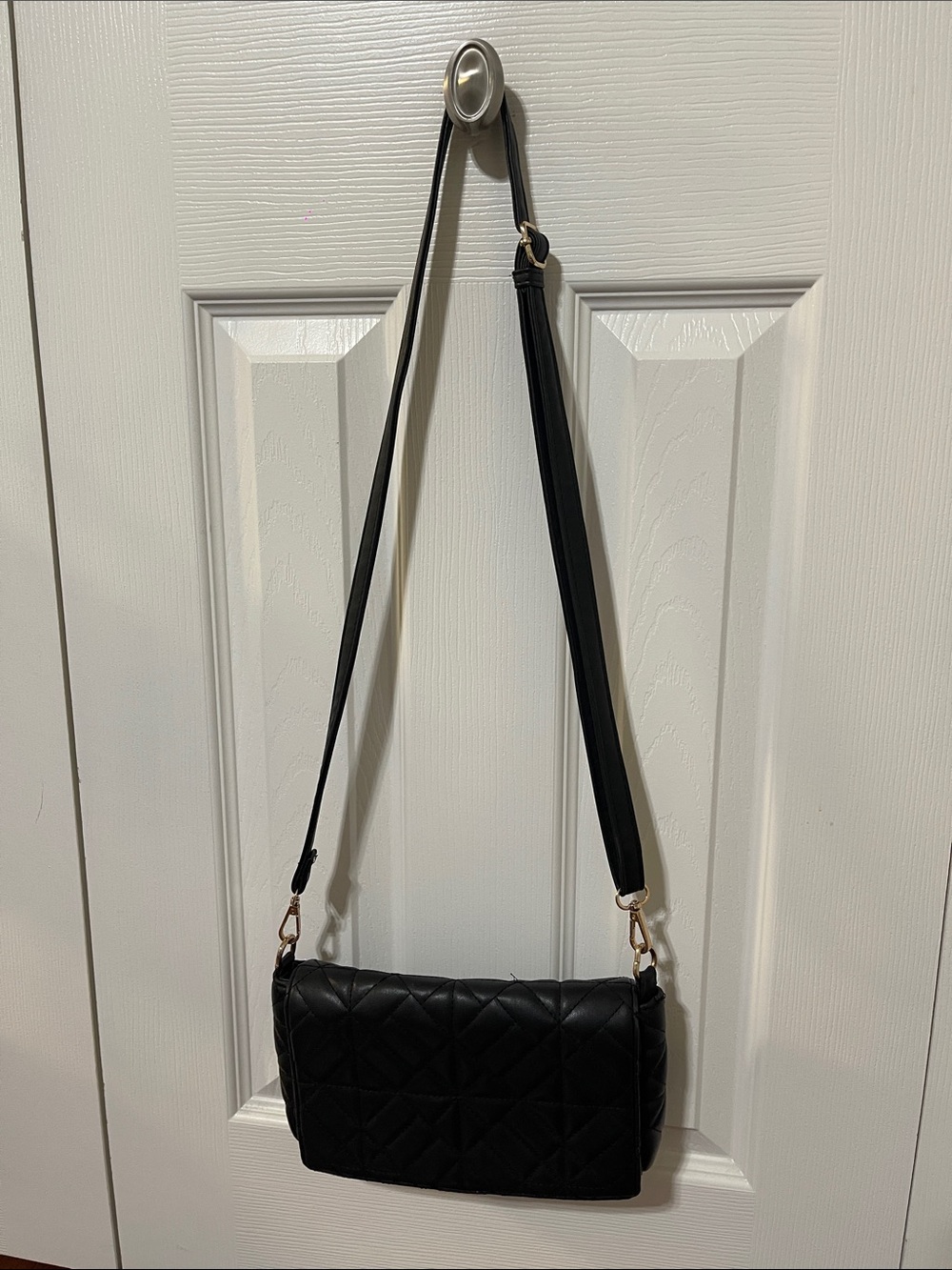 Quilted Black Crossbody Shoulder Bag